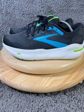 Brooks Ghost Max Running Shoes Mens Size 11 Black Atomic Blue Training Sneakers